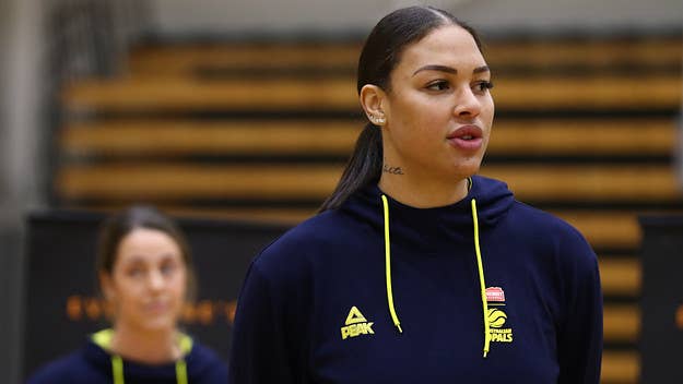 Footage obtained by the Sunday Telegraph allegedly shows Liz Cambage elbowing a Nigerian basketball player in the face and calling the team 'monkeys.'
