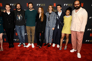 Cast members of Stranger Things are pictured