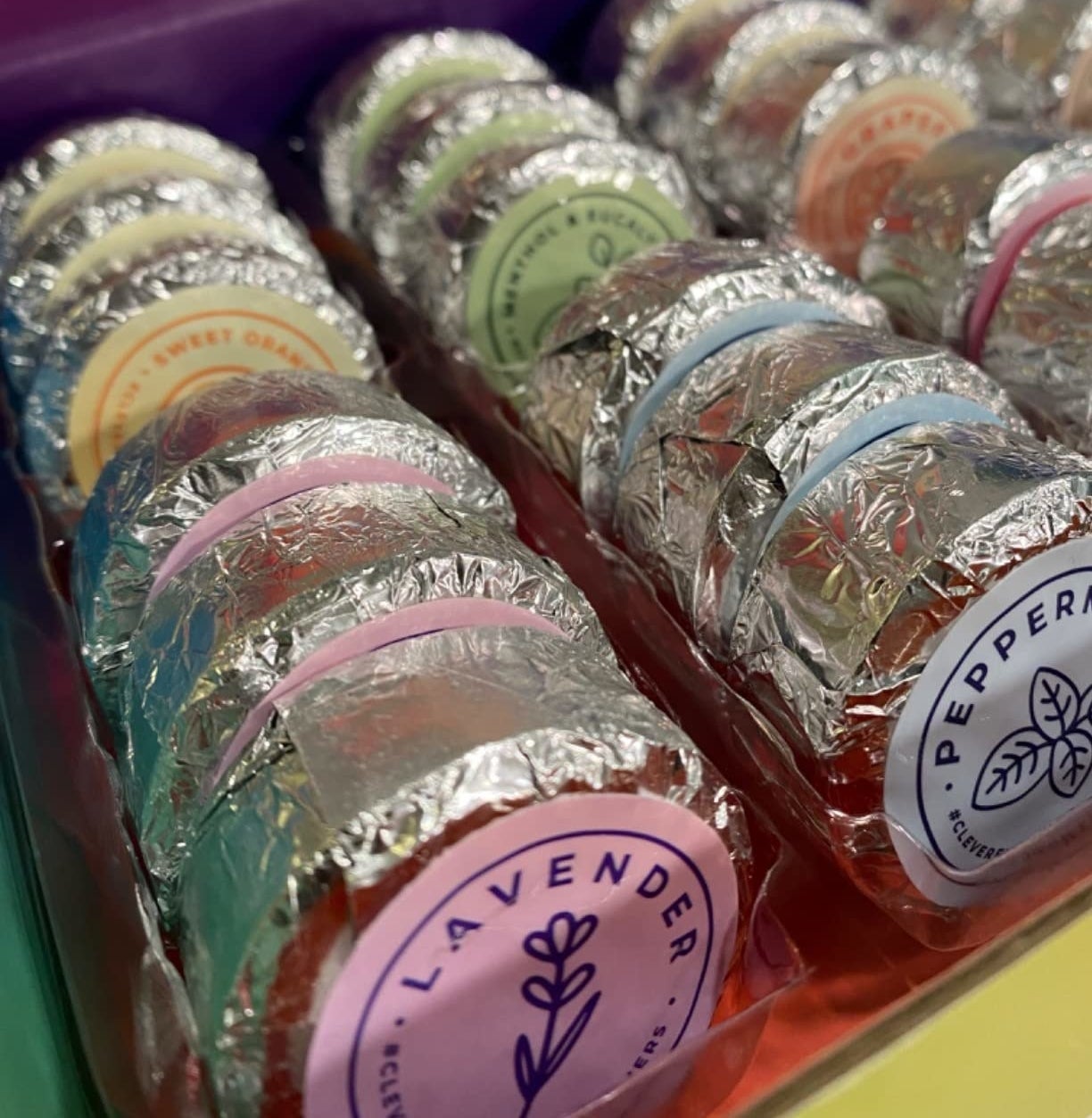 Reviewer&#x27;s photo of the individually-wrapped shower bombs