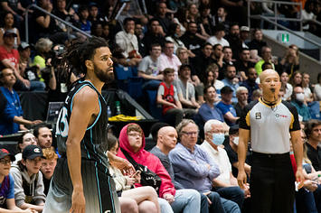 J. Cole at the Scarborough Shooting Stars game in Guelph