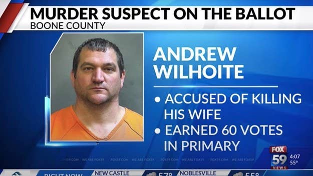 Indiana resident Andrew Wilhoite was arrested earlier this year after he allegedly he hit his cancer-stricken wife in the head with a flower pot.