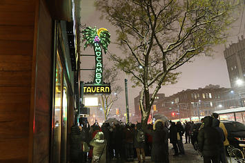 El Mocambo on Spadina had its famous palm tree sign relit. John Tory and the first winter storm attended