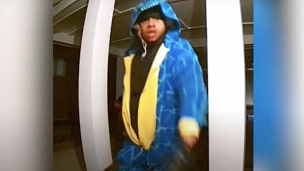 A Nashville burglary suspect accused of committing crimes in a blue dinosaur onesie was arrested following a car chase that saw him attempt to flee on foot.