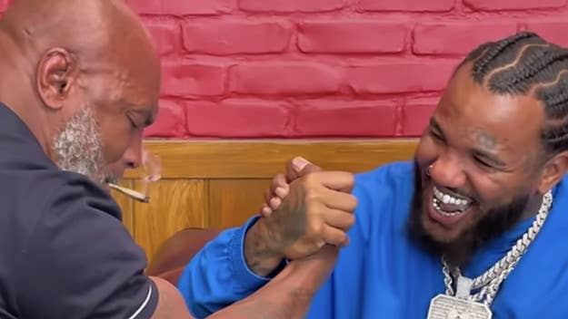 Ahead of the arrival of The Game’s episode of the 'Hotboxin’ With Mike Tyson' podcast, the two shared a preview that shows them have an arm-wrestling match.