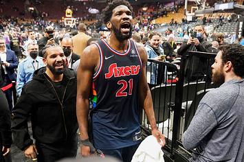 Drake pictured with Joel Embiid