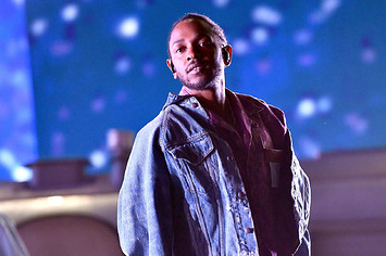 Kendrick Lamar performs as a special guest on the Coachella stage in 2018