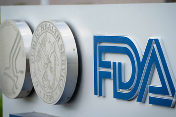 A logo for the FDA building in Maryland is shown