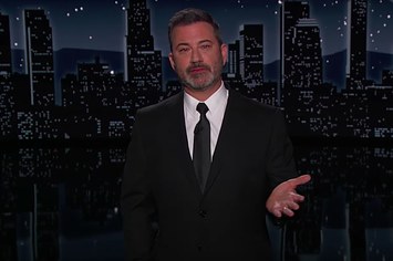 Jimmy Kimmel is seen giving a monologue