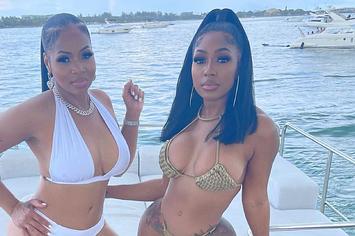 Photo of Yung Miami and her mom on boat