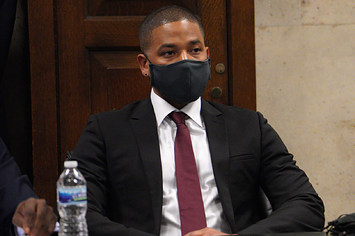 Actor Jussie Smollett appears at his sentencing hearing at the Leighton Criminal Court Building.