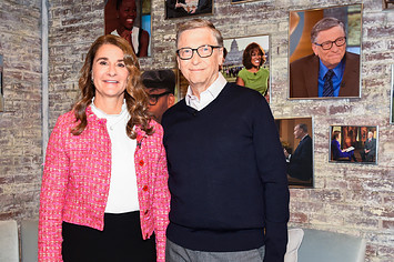 Bill and Melinda Gates in the CBS Toyota Greenroom before their appearance on CBS THIS MORNING