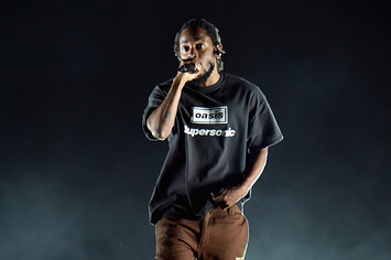 Kendrick Lamar performs on the Rock Stage during day 1 of Grandoozy