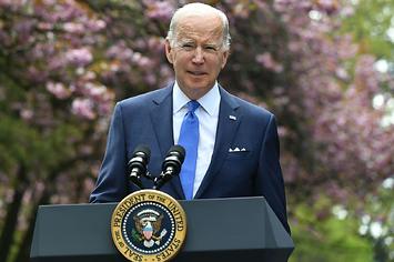 US President Joe Biden speaks on Earth Day at Seward Park in Seattle, Washington.