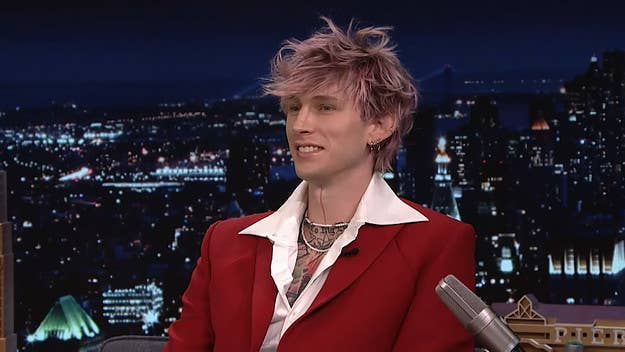 In an appearance on Jimmy Fallon's 'Tonight Show,' Machine Gun Kelly revealed how he and buddy Pete Davidson crashed a party hosted by Sandra Bullock.
