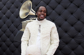 Fivio Foreign attends the 64th Annual GRAMMY Awards at MGM Grand Garden Arena
