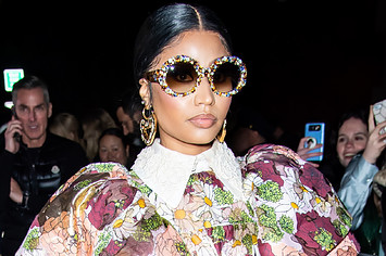 Nicki Minaj is pictured walking toward photographers
