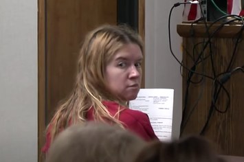 A woman in Wisconsin is pictured in court