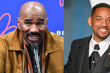 Steve Harvey and Will Smith are pictured at different events