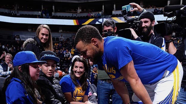 The 10-year-old girl was brought to tears earlier this week after learning Curry would not play in Monday's game against the Denver Nuggets. 