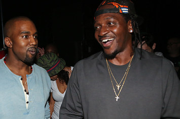 Pusha T and Kanye West during 2013 listening event