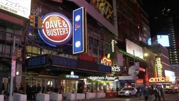 A man was fatally stabbed Saturday night after getting in a dispute with another man at the prize-ticket counter at Dave &amp; Busters in Times Square.