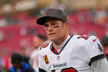 Tampa Bay Buccaneers quarterback Tom Brady (12) looks on during the game