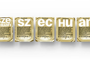 A promo image for McDonald's Szechuan Sauce, made popular by Rick & Morty