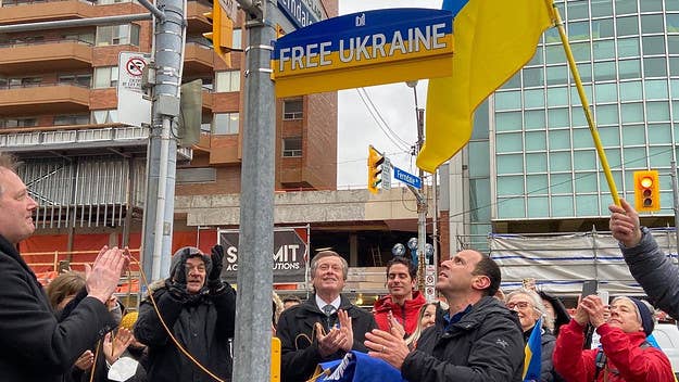 Toronto has deemed the intersections of Yonge and St. Clair as "Free Ukraine Square" on Sunday. The intersection is home to the Russian Consulate.