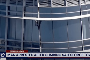 Man seen climbing Salesforce Tower in San Francisco