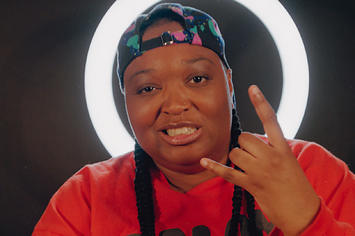 Toronto rapper DijahSB does metal hand sign in front of ring light
