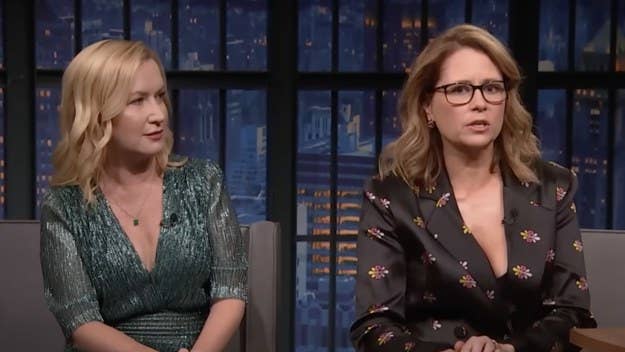 Jenna Fischer and Angela Kinsey chatted with Seth Meyers about their new book 'The Office BFFs: Tales of The Office from Two Best Friends Who Were There.'