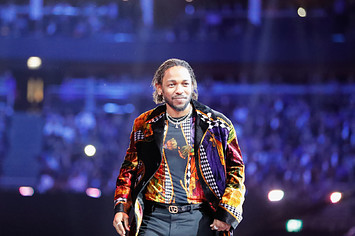 Kendrick Lamar accepts the International Male Solo Artist award during The BRIT Awards 2018