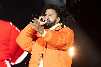 Rapper J. Cole performs onstage during day 2 of Rolling Loud Los Angeles