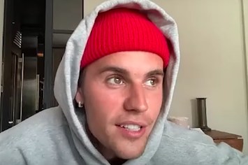 Justin Bieber is seen wearing a hoodie