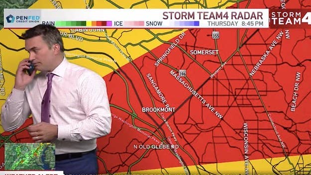 NBC Washington chief meteorologist Doug Kammerer briefly stopped his weather report after realizing a tornado was "very close" to his house.
