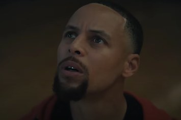 Steph Curry is seen in a promo for Jordan Peele's new movie
