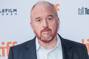 Louis CK is pictured on a red carpet for an event