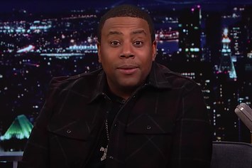 Kenan Thompson looks directly into camera 1 on The Tonight Show