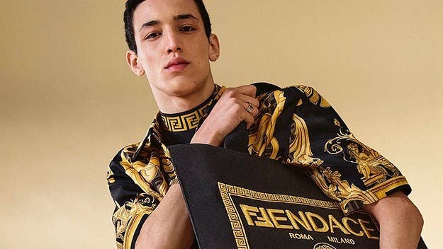 Donatella Versace and Fendi's Kim Jones have combined key codes from their respective fashion houses, resulting in “Versace by Fendi” and "Fendi by Versace."