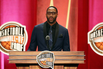 Tracy McGrady during 2017 Basketball Hall of Fame enshrinement ceremony