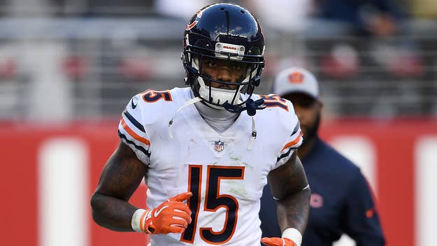 Former NFL wide receiver Josh Bellamy was sentenced Friday to three years and one month in prison after pleading guilty in June to wire fraud.