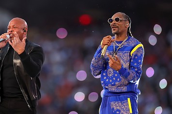 Dr. Dre and Snoop Dogg perform during the Pepsi Super Bowl LVI Halftime Show