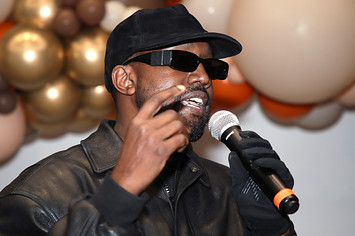 Kanye West attending the Los Angeles Mission's Thanksgiving Event
