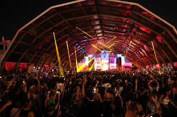 A crowd is shown at a Las Vegas festival