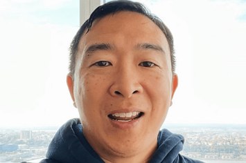 Andrew Yang poses for a selfie on Instagram