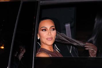 Kim Kardashian is seen on November 01, 2021 in New York City