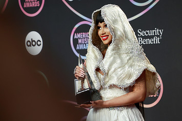 Cardi B in the Press Room at the 2021 American Music Awards