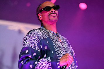 Snoop Dogg is pictured performing for fans