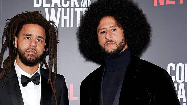 In a post on Instagram, J. Cole showered Colin Kaepernick with praise and expressed his desire to see him play for a team in the NFL in the future.
