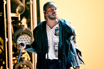 Kendrick Lamar performing at the Grammys